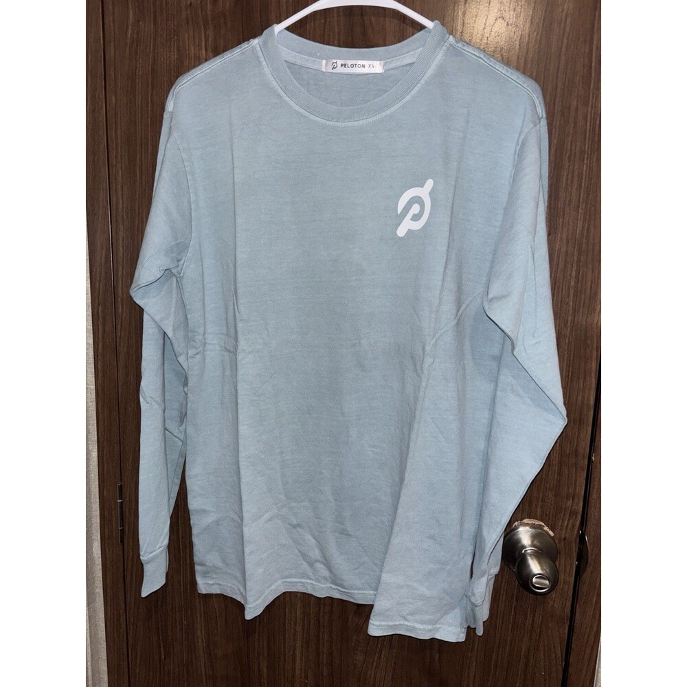 Peloton Oversized Long Sleeve Greenish blue acid wash size XS